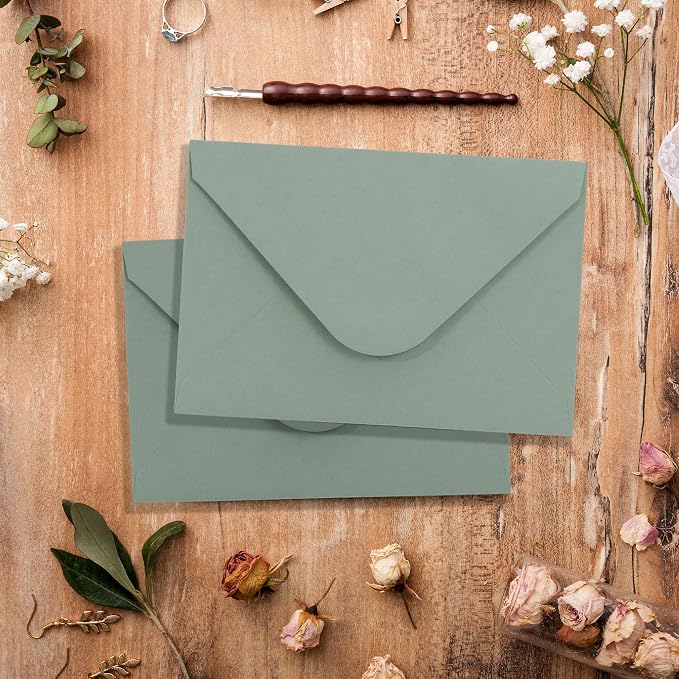 Sage Green Envelopes 4 x 6 Inch, 50 Pack, A4 Size Blank 4 1/4” X 6 1/4” - Image 5